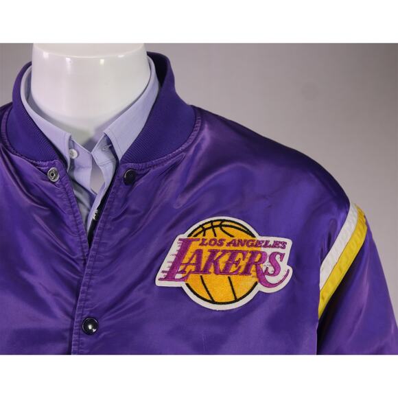 Los Angeles Lakers Vintage 80s Starter Satin Jacket Purple Pro Line XXL - Picture 4 of 11
